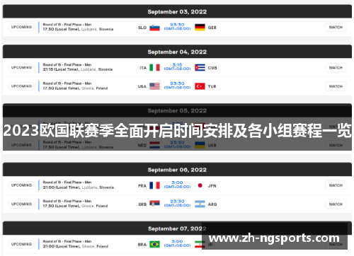 2023欧国联赛季全面开启时间安排及各小组赛程一览